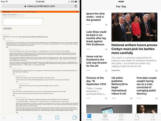 iOS 9 multiwindow resized