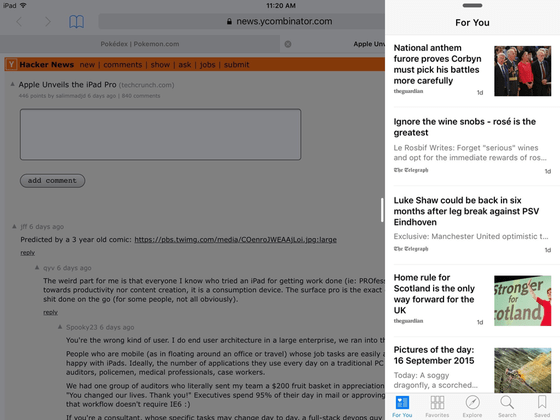 Choose an app, and both run at once