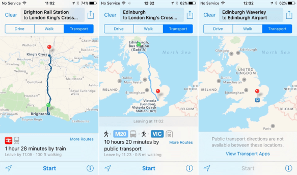 Public transport in iOS 9 is back.. sort of 