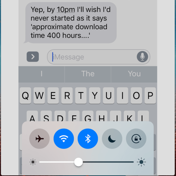 Pulling up Control Centre is tricky