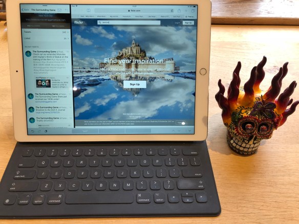 IPad Pro with Smart Keyboard, and devil