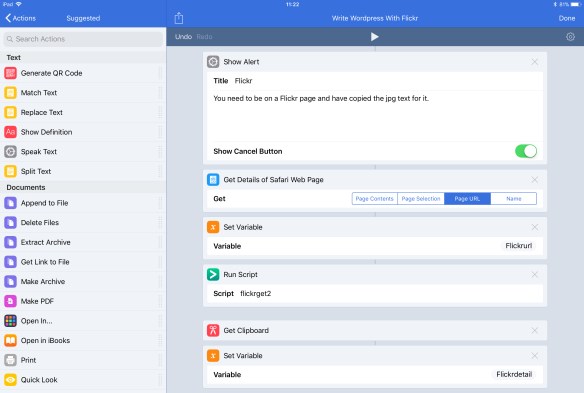 Workflow script for iOS