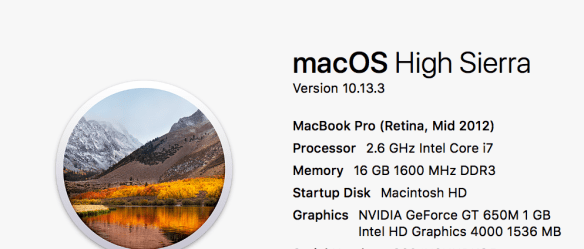 High Sierra! It was staring us in the face. Sorta.