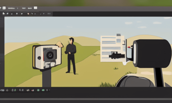 AI illustrator directing a film