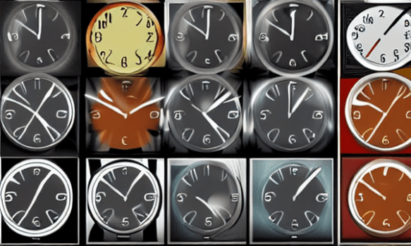 Clocks on the internet showing the same time, by DIffusion Bee